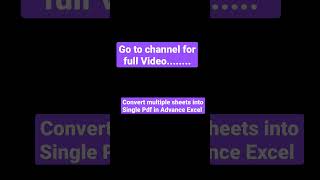 how to convert multiple sheets into single pdf in advance excel #exceltips #excel @letsstudyexam16