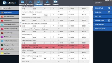 Dry Forms Plus - Standards Tab