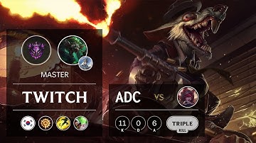 Twitch ADC vs Xayah - KR Master Patch 9.10