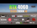 Rtx 4060  ryzen 7 7800x3d  test in 18 games  rtx 4060 gaming
