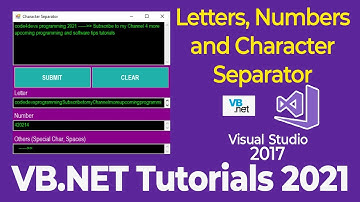 How to make a Character Separators Letters and Numbers - VB.Net Tutorial