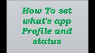 HOW SET WHATS APP DP AND STATUS screenshot 2