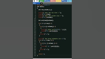 how to print n*n matrix in c | c tutorial #shorts