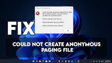Fix Could Not Create Anonymous Paging file for 4096 MB: Insufficient System Resources exits
