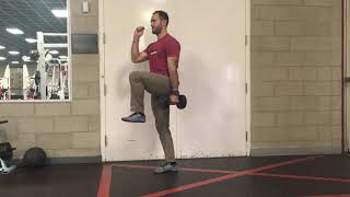 Contralateral Single Leg Deadlift to Post with Row