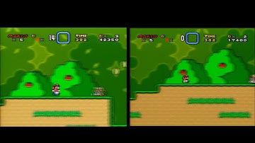 Super Mario World - Composite vs. S-Video Comparison (reveal at 0:30)
