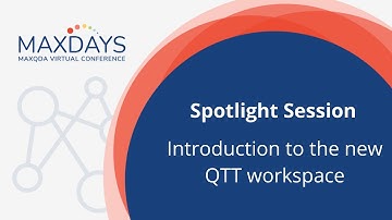 MAXDAYS 2022 Spotlight Session: Introduction to the new QTT workspace