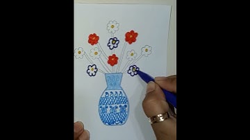 #attractive#floral vase #drawing#viral short video#trending