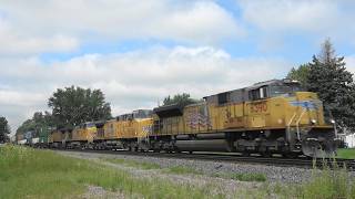 UP 8390 Leads a Stack Train, Grand Mound, IA 8/2/26