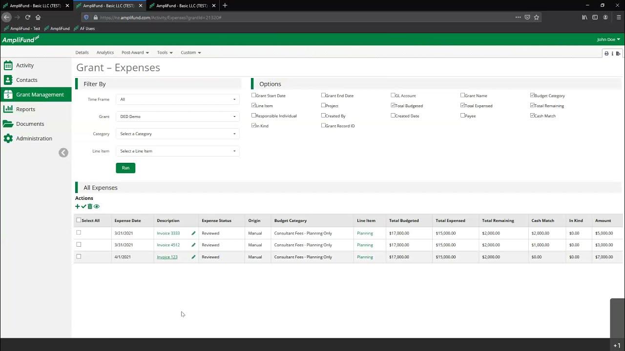 AmpliFund CCCFF How to Enter Expenses YouTube