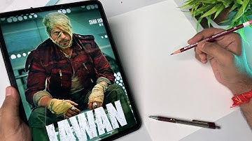 Jawan Poster Drawing,  Shahrukh Khan Drawing,  JAWAN