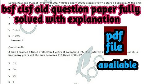 BSF CISF old question paper fully solved with explanation | especially for bsf cisf