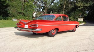 1959 Chevrolet Bel Air 348 CI Tri Power 335 HP 4 Speed in Red & Ride My Car Story with Lou Costabile