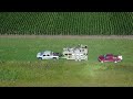 Spraying a field with a Sprayer Drone (Agras T40)