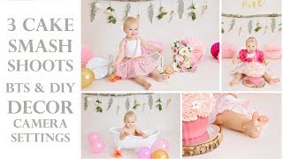 3 CAKE SMASH photo shoots! BTS, DIY DECOR, INSPIRATION & CAMERA SETTINGS screenshot 5