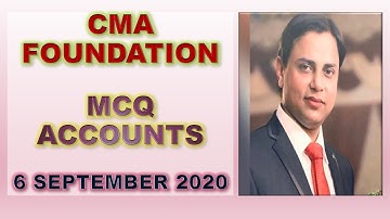 CMA FOUNDATION - MCQs (Part 2) || 6 SEPTEMBER 2020