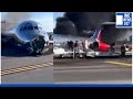 PLANE catches FIRE after LANDING GEAR collapses at Miami airport | Miami Airport Crash |JMCNEWS247|