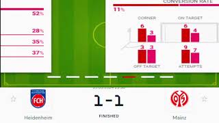 1. FC Heidenheim vs FSV Mainz 05 Bundesliga Football SCORE PLSN 400