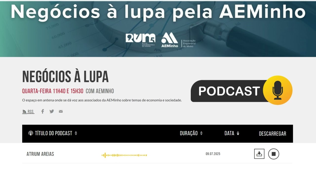 🎙️ ATRIUM AREIAS NO PODCAST "NEGÓCIOS À LUPA"