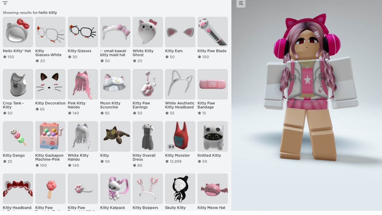 Free roblox hello kitty t -shirt in 2023