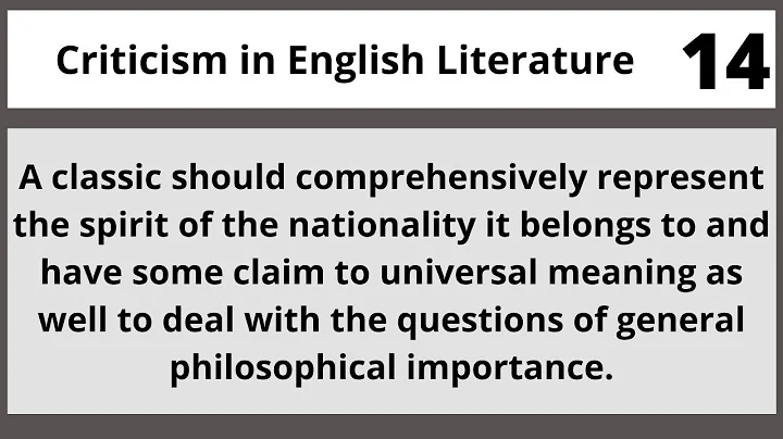 CLASSICAL CRITICISM|Criticism in English Literature Eng454 Lecture 14 - DayDayNews