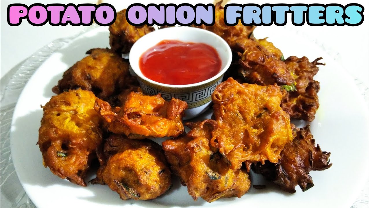 POTATO ONION FRITTERS with English subtitles easycooking4900 YouTube