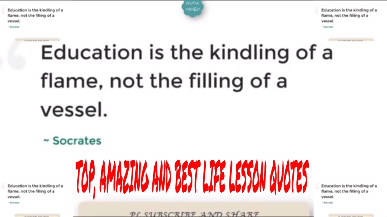 TOP, AMAZING AND BEST LIFE LESSON QUOTES - YouTube