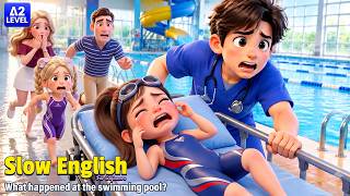 Anna Couldn't Stop Crying at the Pool... What Happened😭| Slow English Listening Story A2 Level