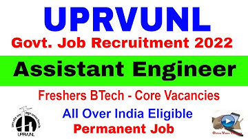 UPRVUNL AE 2022 Recruitment | Uttar Pradesh Rajya Vidhut Utpadan Nigam Limited Assistant Engineer