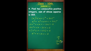 ex 4.2 q4 class 10 maths || Ch 4 Quadratic Equation || #shorts #greenboard #maths #class10