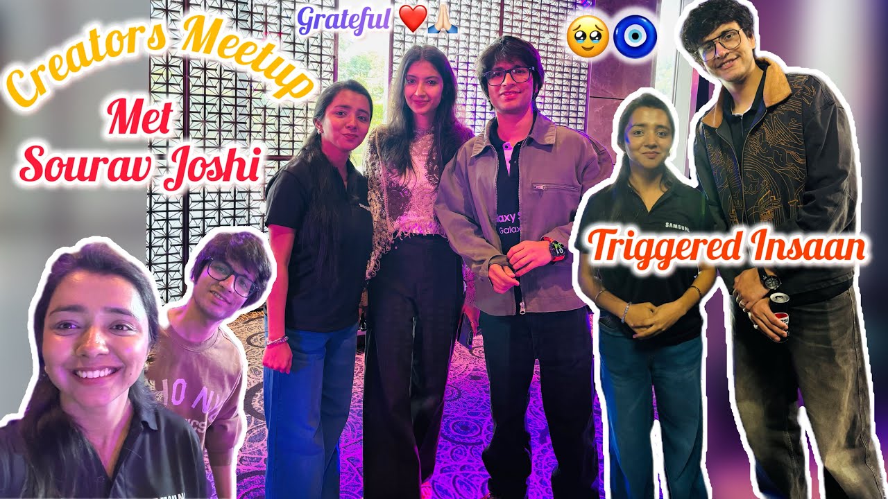 Met @souravjvlogs & @triggeredinsaan in Creators and Gamers Meetup 🥹❤️🧿🙏🏻