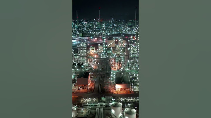 Refinery at Night - Drone Aerial Footage