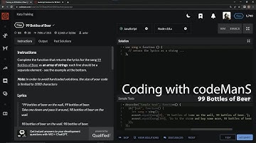 Codewars 7 kyu 99 Bottles of Beer Javascript