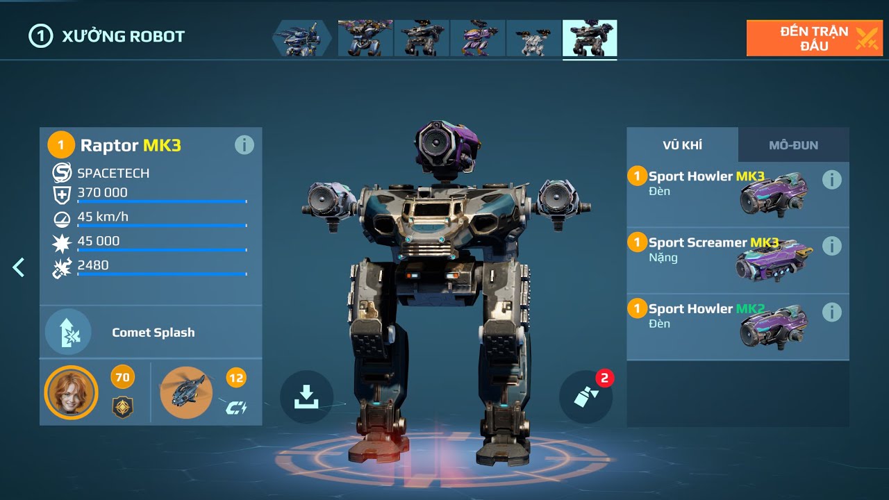 [War Robots] Raptor với bộ vũ khí mới - YouTube