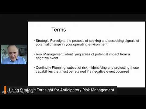 Using Strategic Foresight for Anticipatory Risk Management - The Most Useful Class