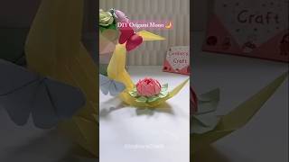 DIY Origami Moon with Lotus Flower | Unique Paper Decoration#OrigamiMoon #PaperCrafts #DIYDecor Lotus Flower Moon Drawing