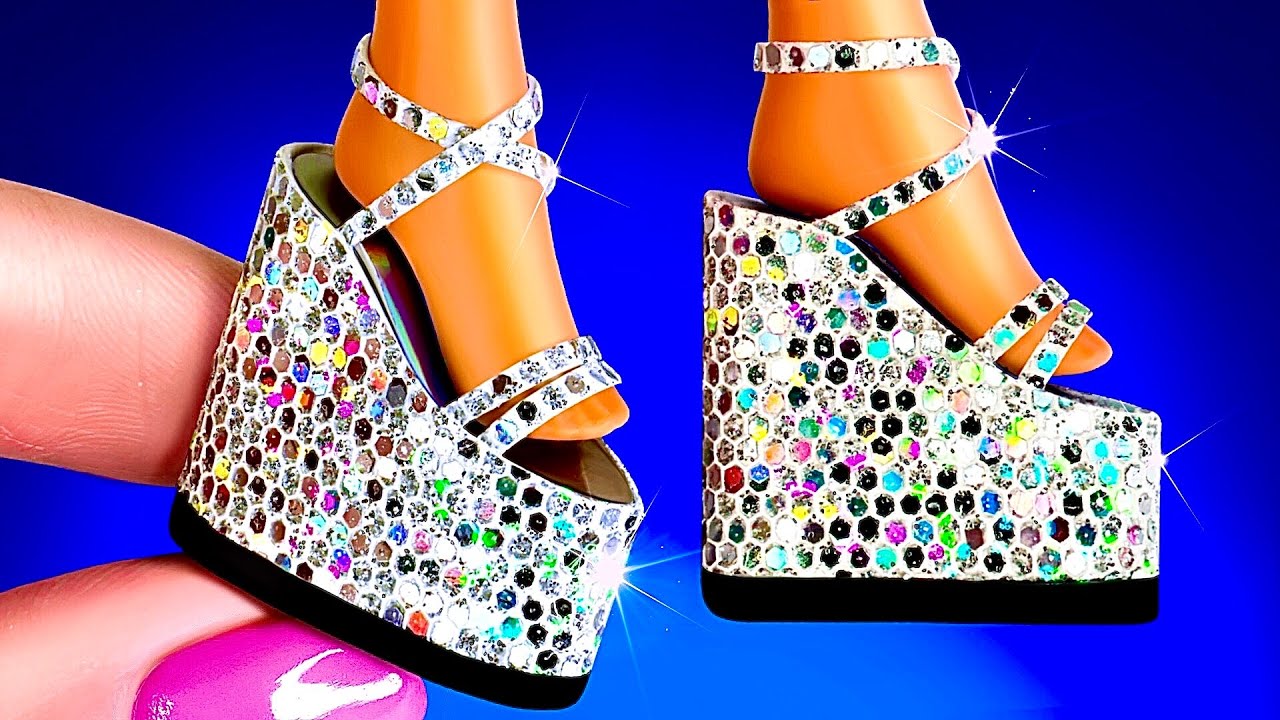 12 лайфхаков для Барби своими руками ~ Миниатюрный макияж, обувь, украшения и многое другое