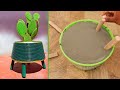 NUEVA FORMA DE HACER MACETA DE CEMENTO|ARTESANIA DE CEMENTO|Ideas Con Viki