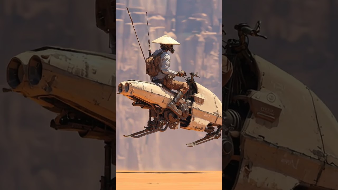 Breathtaking Sci-Fi Journey: Riding a Hoverbike Through a Post-Apocalyptic Desert! 🏜️