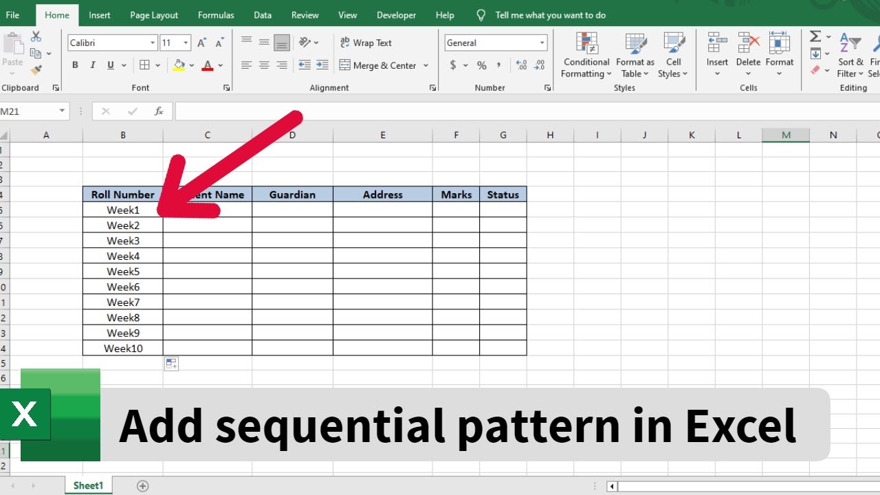 How To Add Sequential Pattern In Excel YouTube How To Add Sequential Pattern In Excel YouTube