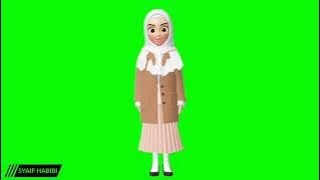 Green Screen Animasi Kartun Muslimah Berbicara || Guru Mengajar || 1