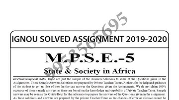 MPSE-5 Solved Assignment 2019-20
