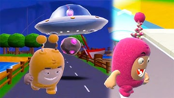 Oddbods Turbo Run Challenges Slick vs Newt | Nubi Gameplay