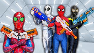 TEAM SPIDER-MAN Nerf War vs ALIEN SUPERHERO || NEW BAD-SUPERHERO ( Live Action , Fighting Bad Guys )