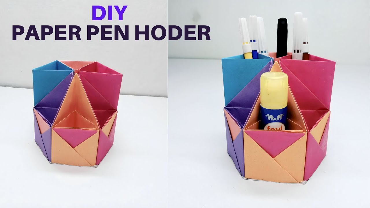 DIY EASY AND CUTE HOMEMADE PEN HOLDER Paper Pencil Stand Creative