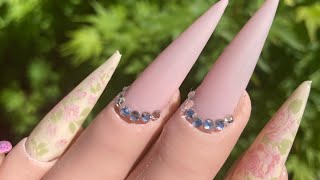 Nail art foil manicure with bling/ easy nail art/ beginners nail art