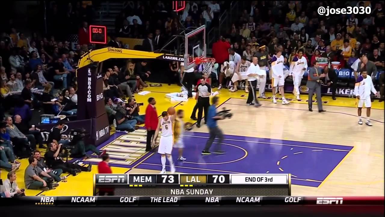 Kobe Bryant. Left Handed.  Grizzlies @ Lakers 3/25/2012