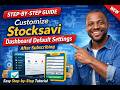 How to Change Stocksavi Dashboard Default Settings After Subscription | ObejorDev Tutorial