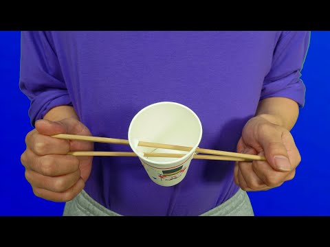 魔術教學：为什么筷子穿透杯子，杯子没有洞？看完我服了！