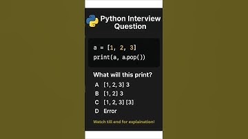 Day 24 | Python Interview Questions | print(a, a.pop()) Explained ⚡ #python #coding #shorts